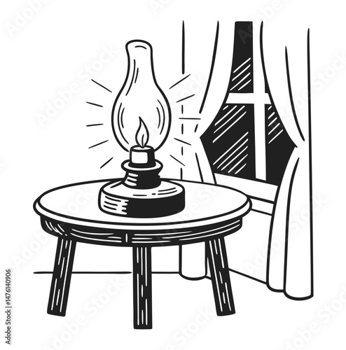 table and lamp