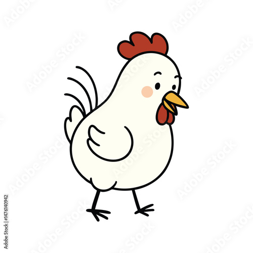 vector illustration of a chicken with chicks feeding