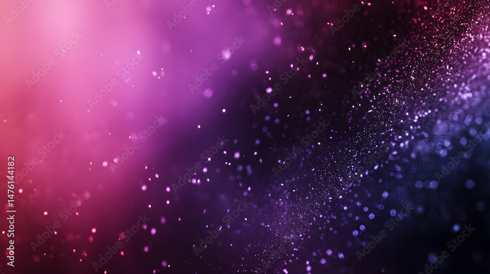 Obraz premium Abstract bokeh particle background with vibrant pink and purple lights on a dark backdrop, suitable for dynamic website banners, energetic fashion campaigns, and high quality advertisement materials