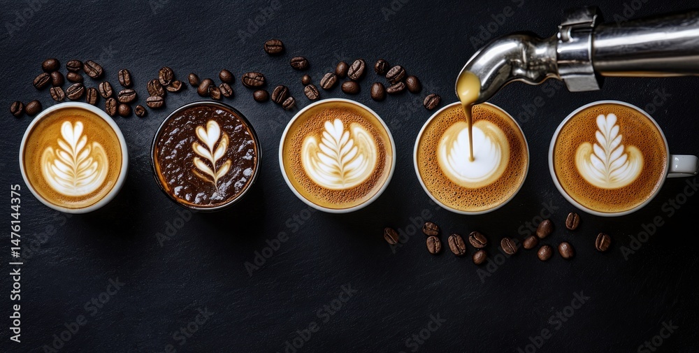 Artisan Coffee Latte Art: A symphony of flavors and designs, perfectly poured and presented. Indulge in the rich aroma and creamy texture of expertly crafted coffee. Artisan Coffee Latte Art: A symphony of flavors and designs, perfectly poured and presented. Indulge in the rich aroma and creamy texture of expertly crafted coffee.