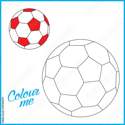 FootBall Coloring page , Coloring page for kids, FootBall vector illustration - A To Z colouring Pictures