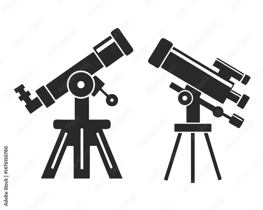 Telescope icon silhouette vector illustration
