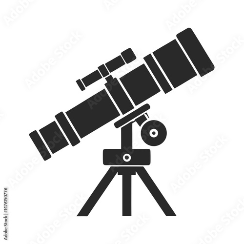 Telescope icon silhouette vector illustration