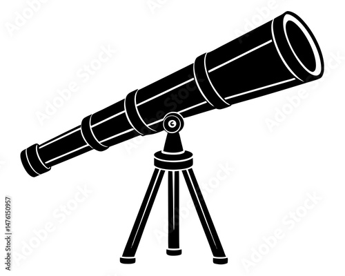 Telescope silhouette vector illustration