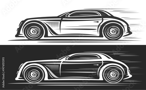 Vector logo for Retro Futuristic Car