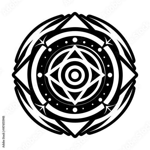 A glyph style icon of cosmic symbol tattoo