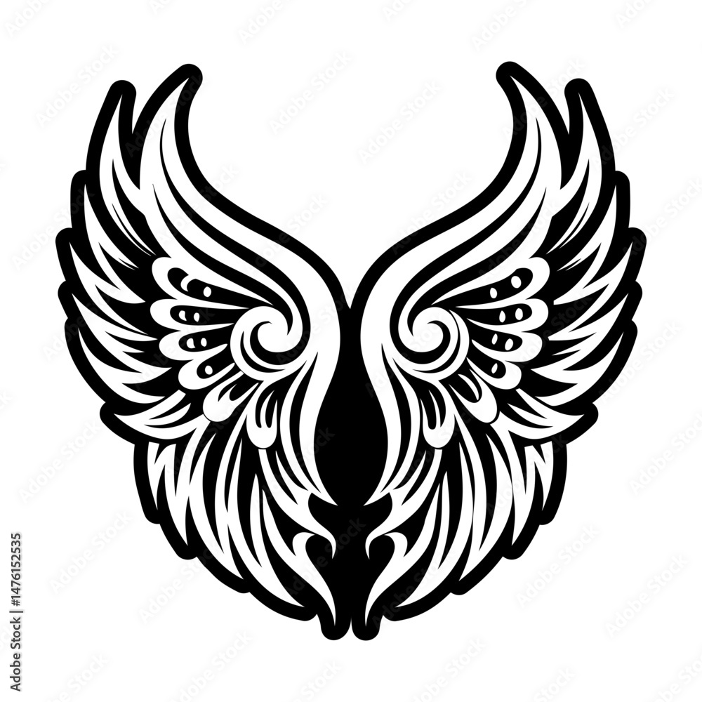 Obraz premium A filled style icon of angel wings tattoo