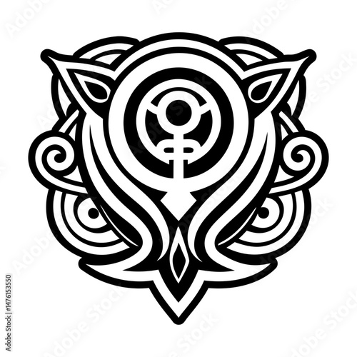 A glyph style icon of venus tattoo