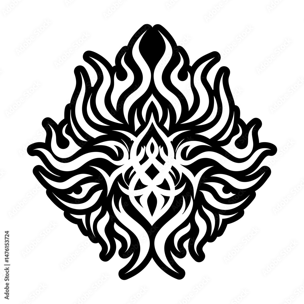 Obraz premium A glyph style icon of symmetric flame