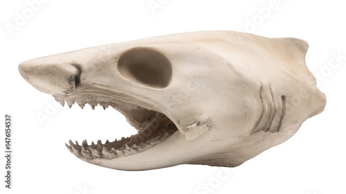 Realistic Shark Head Skull Isolated on White Background
