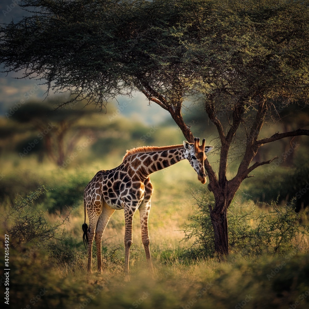 Fototapeta premium giraffe in the savannah