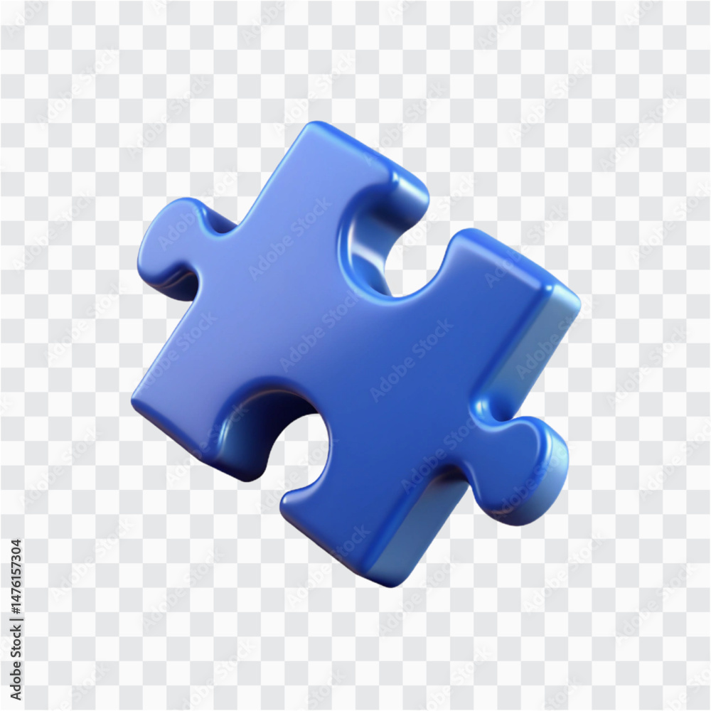 Obraz premium Puzzle Piece Icon PNG | Game Symbol Render | Problem Solving and Connection Illustration