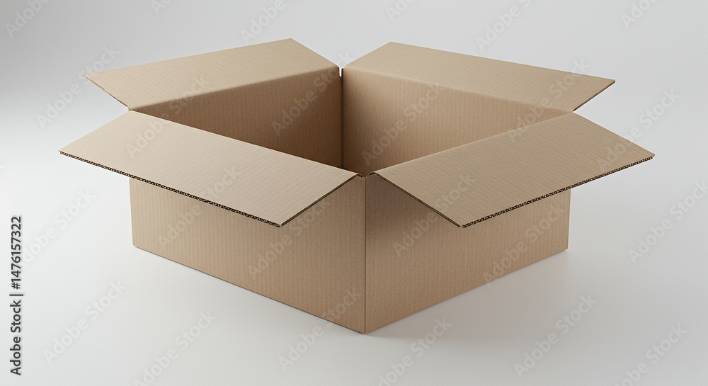 Open Cardboard Box Ready for Packing or Shipping Open Cardboard Box Ready for Packing or Shipping