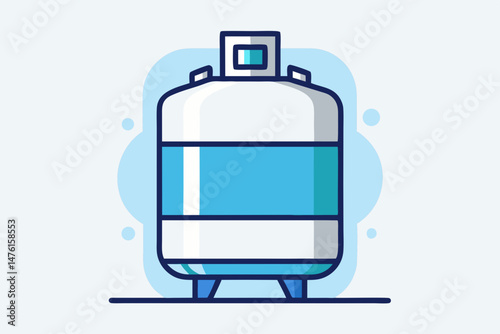 cryogenic tank with frost lines icon