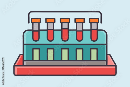 sample tray rack with labeled tubes icon