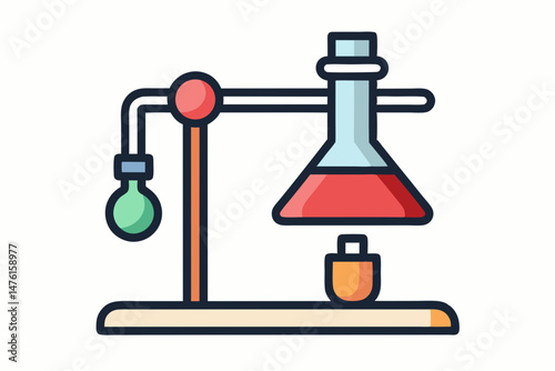 simple clamp stand with flask holder icon
