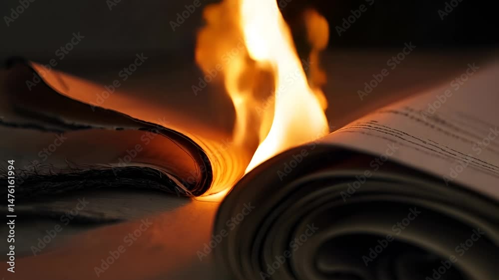 macro shot of a  fire and flames burning things 