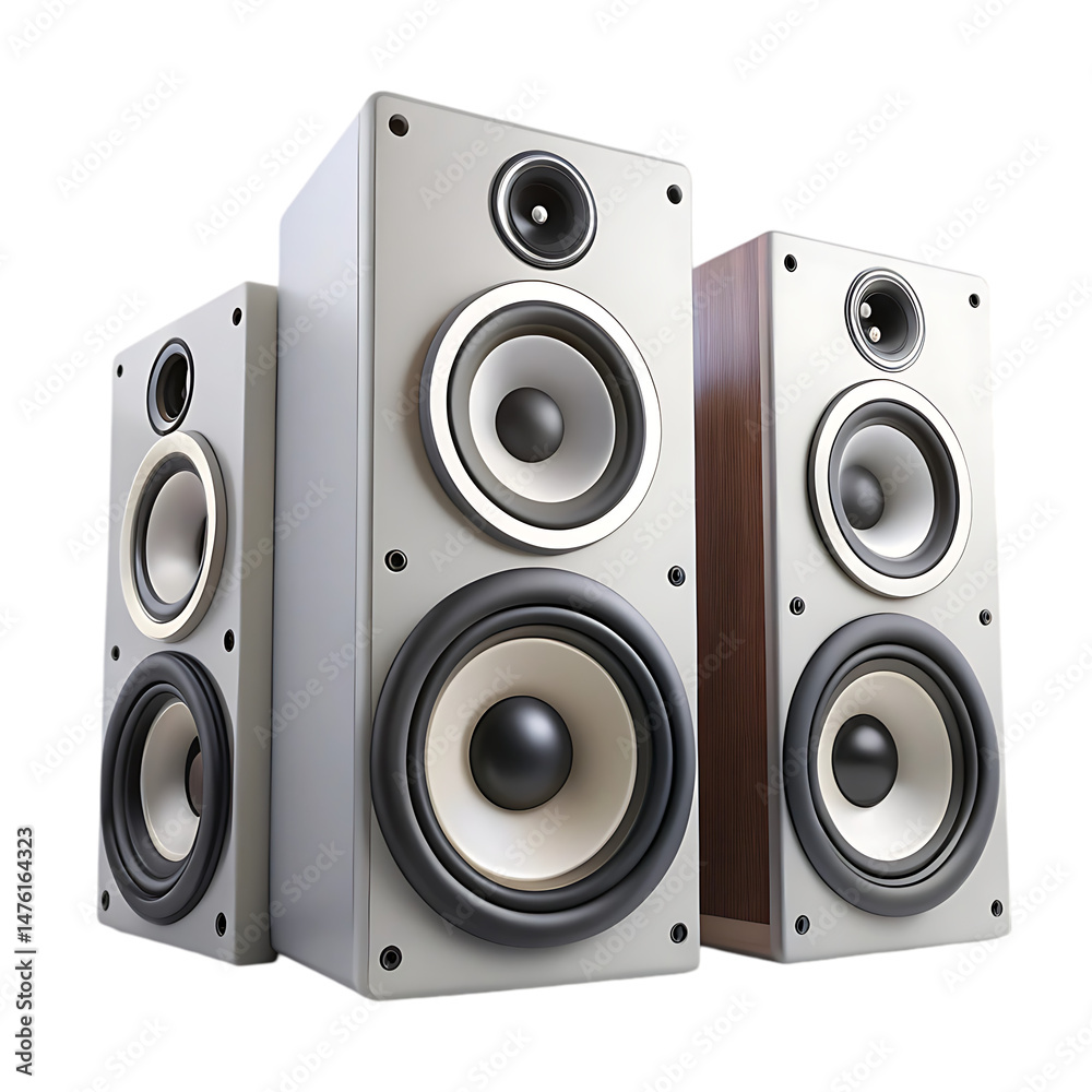 Fototapeta premium High-Quality Stereo Speakers: Modern Audio System for Home Entertainment