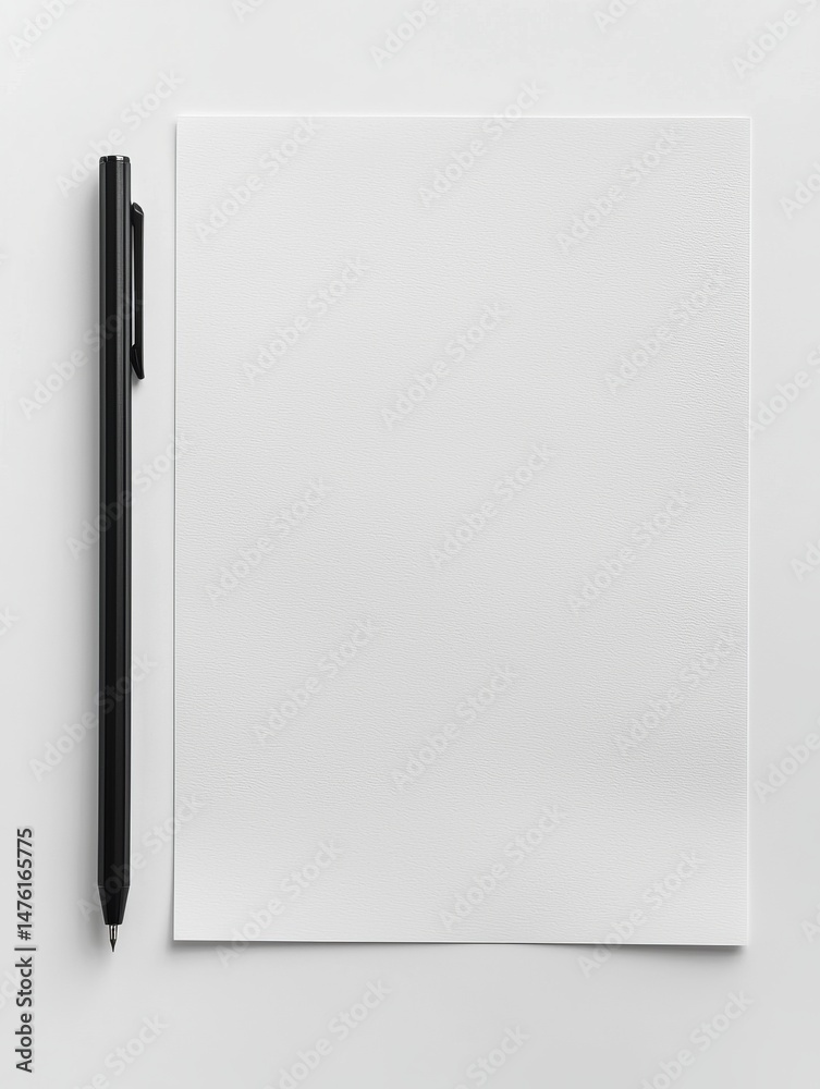 Blank White A4 Paper Mockup on White Background