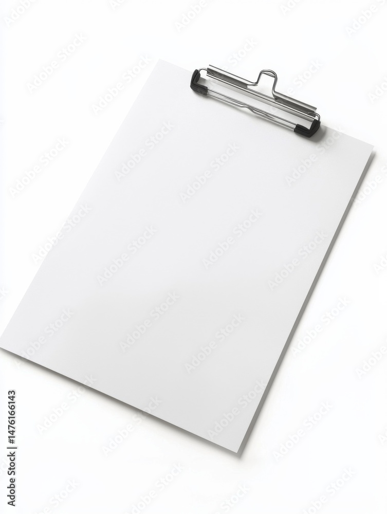 Blank White A4 Paper Mockup on White Background