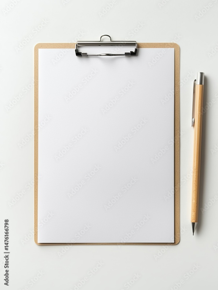 Blank White A4 Paper Mockup on White Background