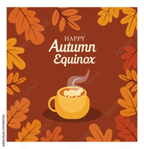 Happy Autumn Equinox Vector Illustration Set - Fall Season Graphics Pack-05