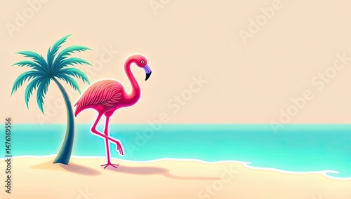 pink flamingo in the water