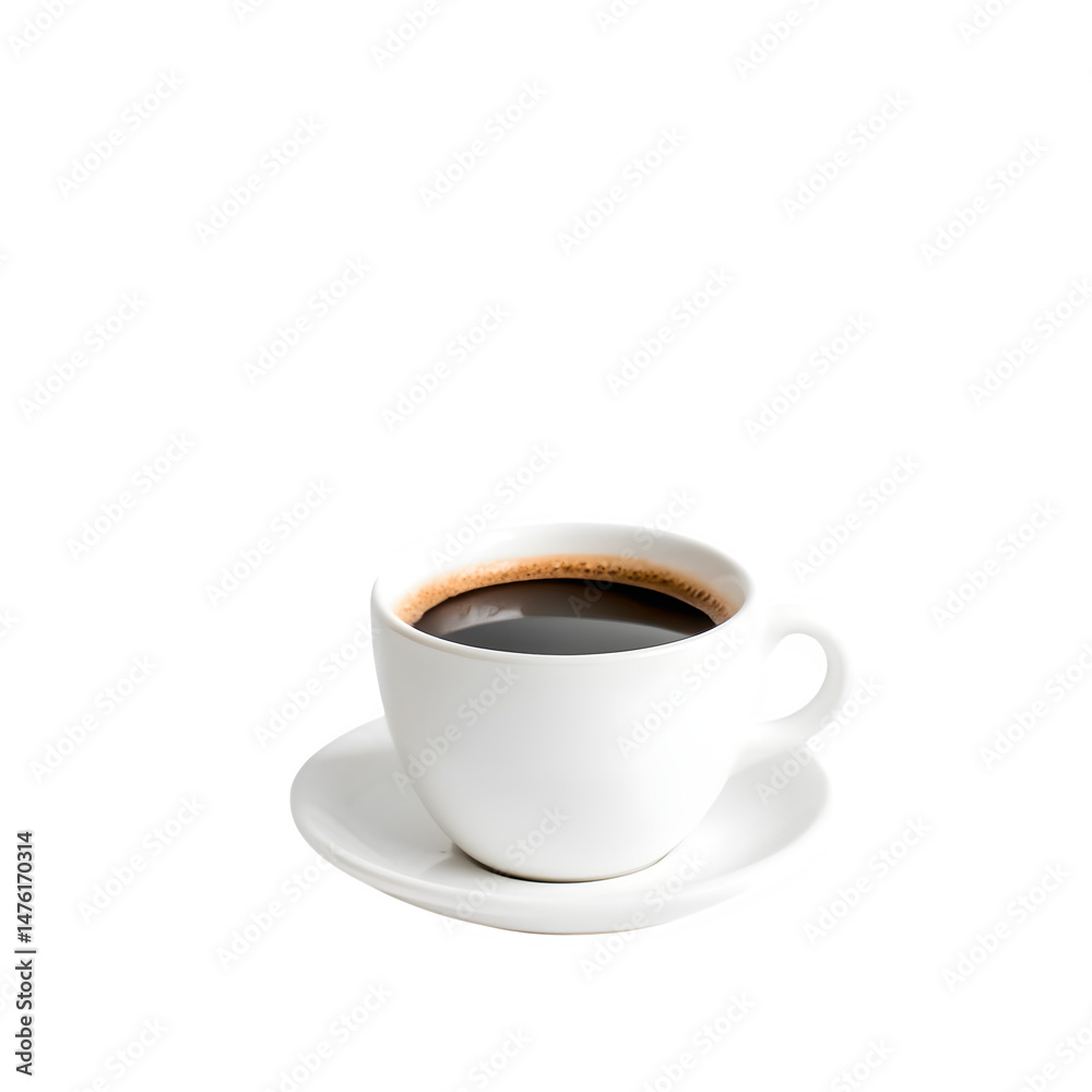 Fototapeta premium Coffee on a white wooden table Isolated White Background