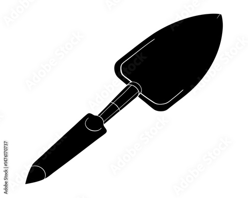 Pointing Trowel silhouette vector illustration