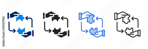 Integration  Icon Set Different Style Collection 
