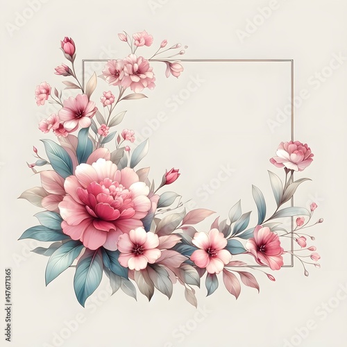 watercolor floral frame 