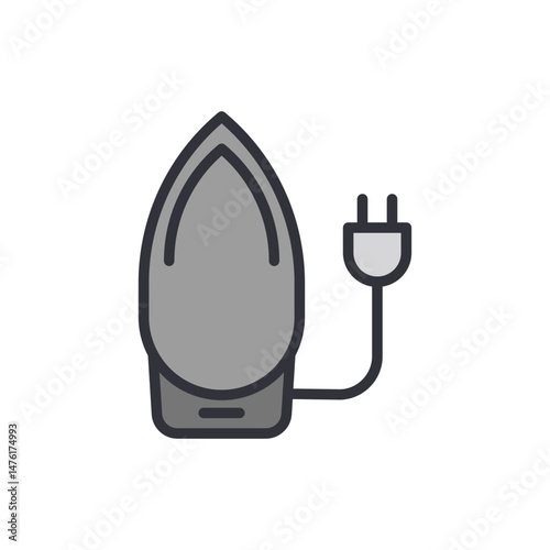 Isolated Graphic Of Electric Iron For Clothes On Transparent Background