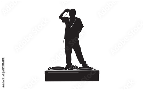 business man in suit with a briefcase microphone musician, silhouette, vector, microphone, drummer, group, music, disco, man, rock music, people, music festival