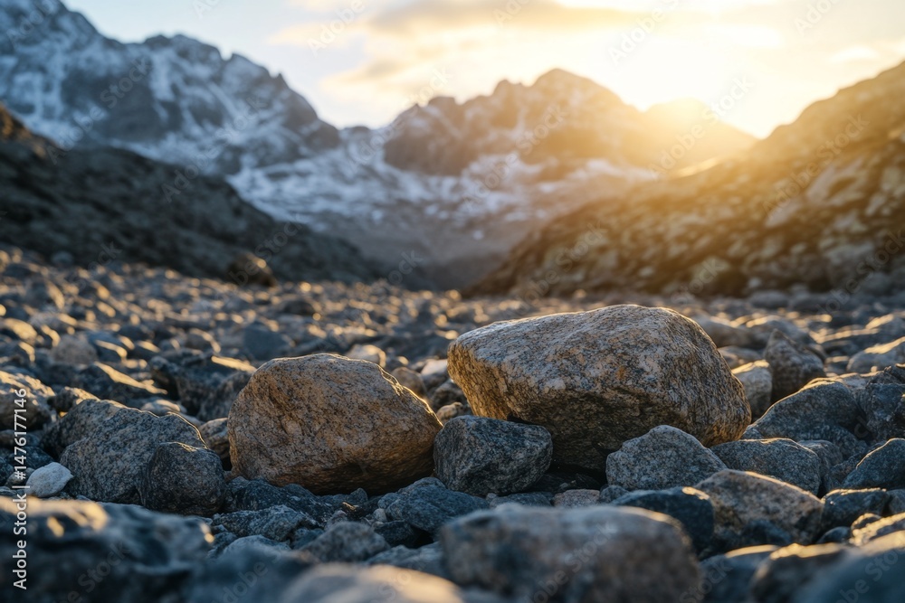 Obraz premium Mountain Rocks at Sunset