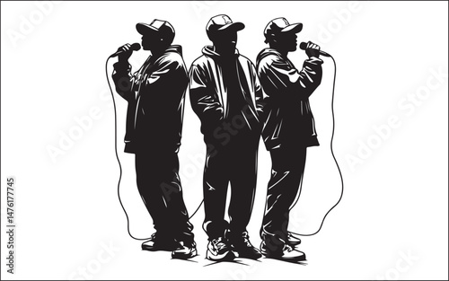 business man and woman microphone musician, silhouette, vector, microphone, drummer, group, music, disco, man, rock music, people, music festival