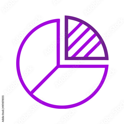 Pie chart icon with segmented sections in two-tone outline style.
