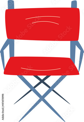 Movie time and cinema illustration. Film roll, projector, ticket, pop corn for cinema and movie decoration. Vector isolated.