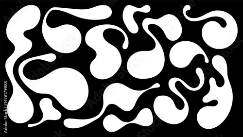 Organic shapes create a mesmerizing arrangement on a contrasting black background