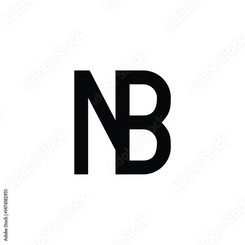 Free Download NB monogram logo design letter text name symbol monochrome logotype alphabet character simple logo - GFXLoad