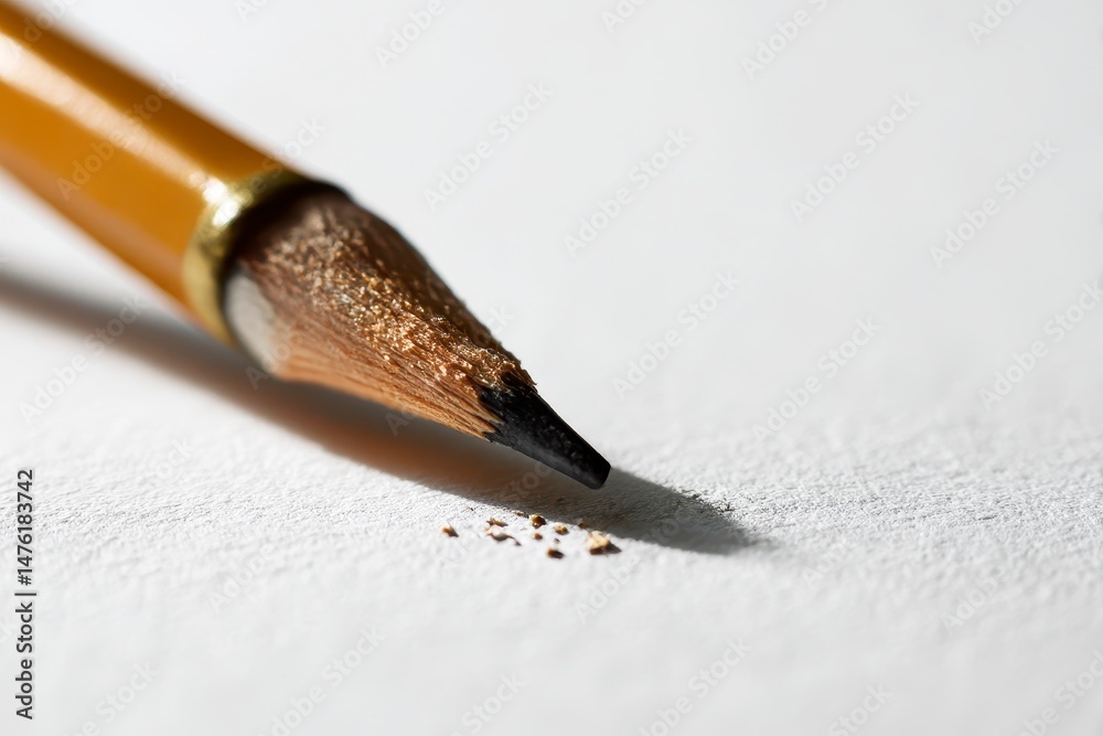 Using pencil with eraser on white sheet of paper