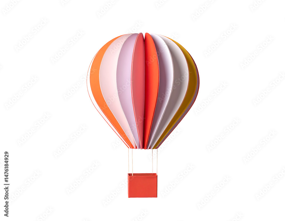 Fototapeta premium Colorful Paper Hot Air Balloon Illustration