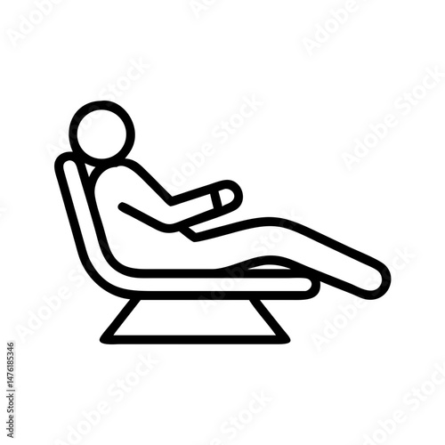 Relaxation Icon of Person Reclining in Chair  