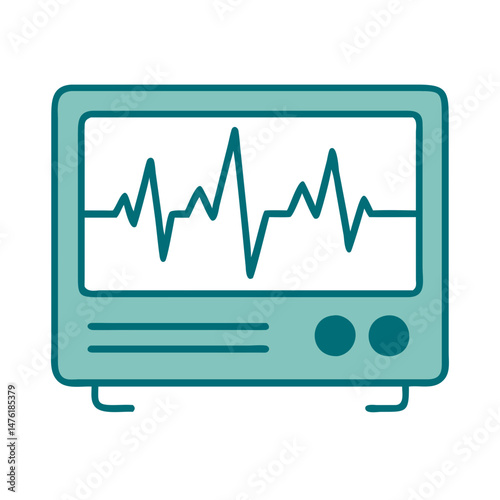 Seismograph icon displaying wave patterns in teal color  