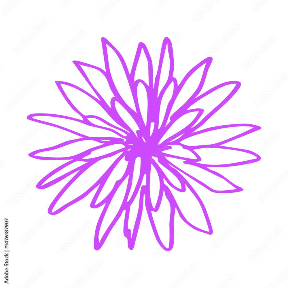 Fototapeta premium purple flower spring sketch element