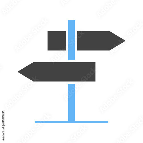 Direction Sign icon vector image. Suitable for mobile apps, web apps and print media.