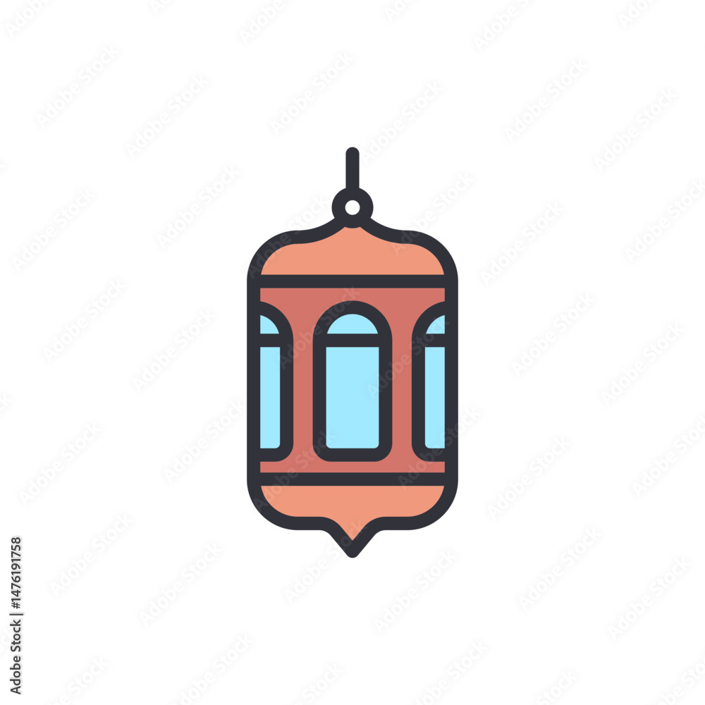 Obraz premium Illustration Of An Ornate Lantern With A Transparent Background