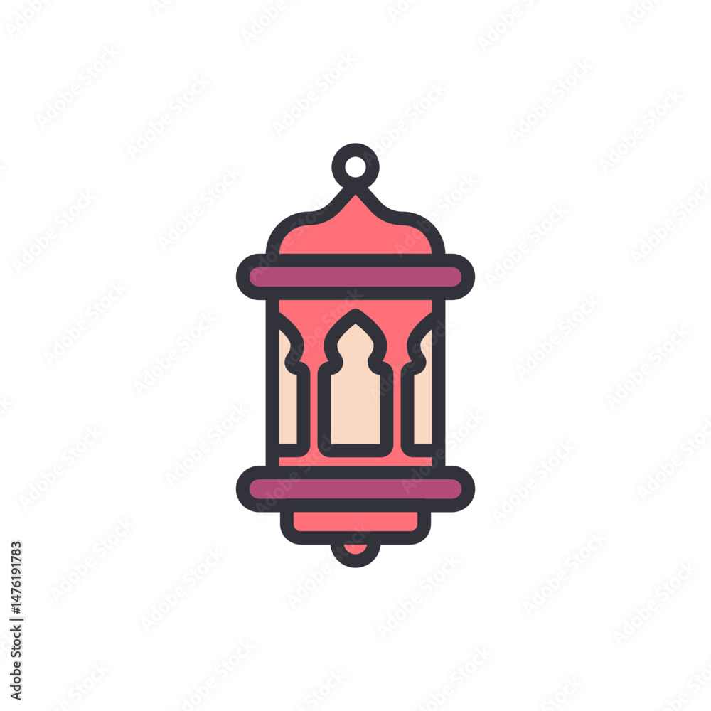 Ornamental Islamic Lantern With Detailed Archways And Frame Ornamental Islamic Lantern With Detailed Archways And Frame