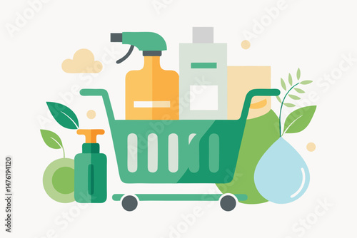 minimalist shopping cart icon hygiene products