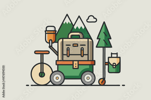 cart with outdoor gear