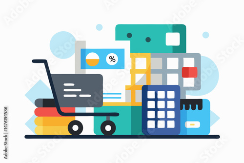 cart with financial tools